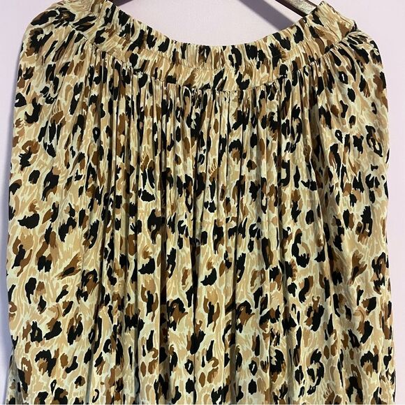 Vintage Maxi Skirt L Cheetah Print Pull On Boho Floral Hippie Rayon - Picture 2 of 5